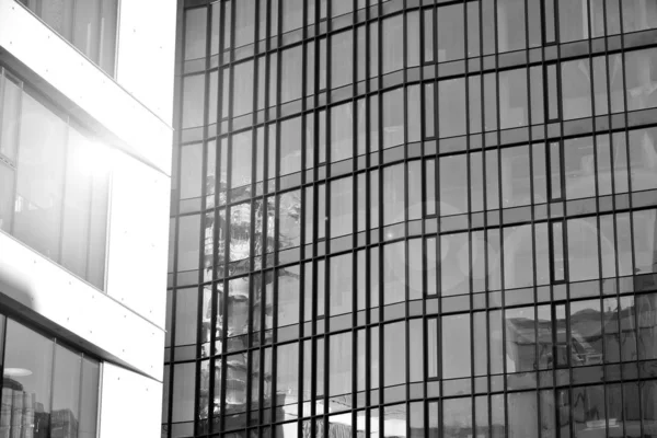 Sun Rays Light Effects Urban Buildings Sunset Modern Office Building — ストック写真