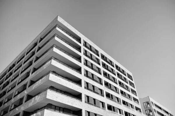 Sun Rays Light Effects Urban Buildings Fragment Modern Residential Apartment — Stock Photo, Image