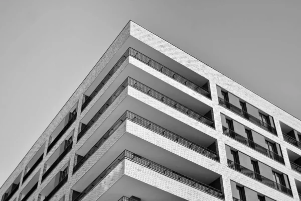 Rayos Sol Efectos Luz Edificios Urbanos Fragmento Moderno Apartamento Residencial — Foto de Stock