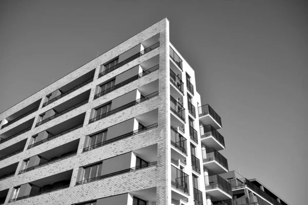 Rayos Sol Efectos Luz Edificios Urbanos Fragmento Moderno Apartamento Residencial —  Fotos de Stock