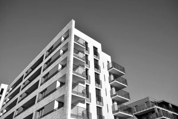 Rayos Sol Efectos Luz Edificios Urbanos Fragmento Moderno Apartamento Residencial —  Fotos de Stock