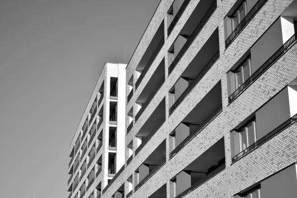 Rayos Sol Efectos Luz Edificios Urbanos Fragmento Moderno Apartamento Residencial — Foto de Stock