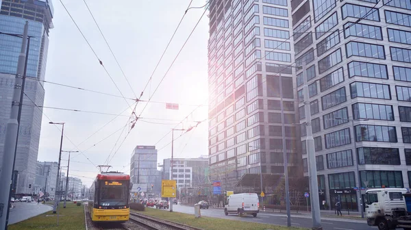 Varsavia Polonia Gennaio 2020 Tram Nella Capitale Polacca Varsavia Prosta — Foto Stock