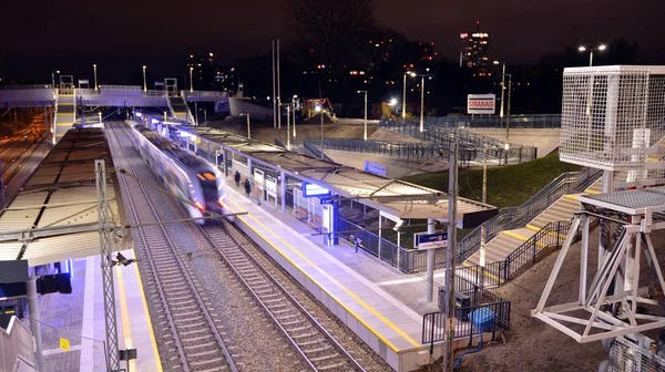 Warsaw Poland January 2020 Warszawa Powazki Railway Station Digital Electric — Stock Photo, Image