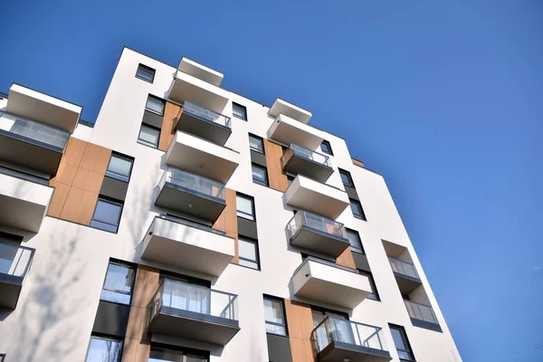 Clădire Modernă Nouă Apartamente Bloc Locuit Multistoried Modern Nou Elegant — Fotografie, imagine de stoc