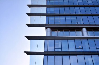  Modern şehir cam cepheler, soyut yansıması