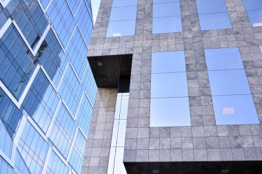 Modern şehir cam cepheler, soyut yansıması