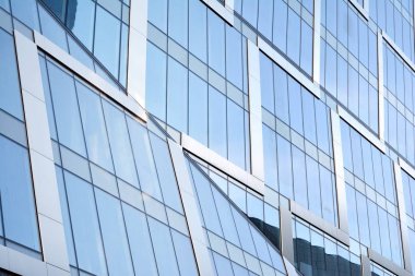 Modern şehir cam cepheler, soyut yansıması