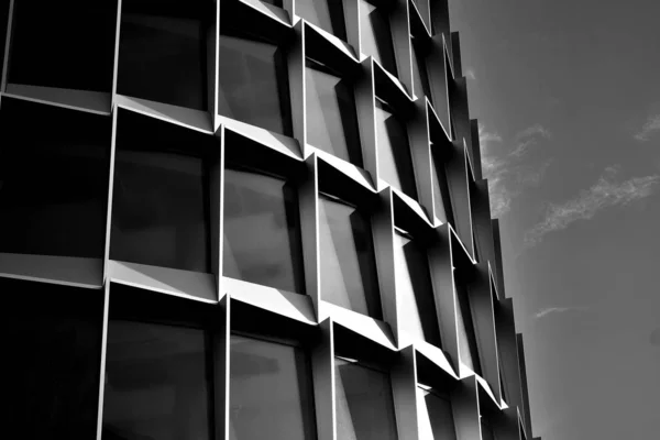 Arquitetura Moderna Abstrata Com Alto Contraste Tom Preto Branco — Fotografia de Stock