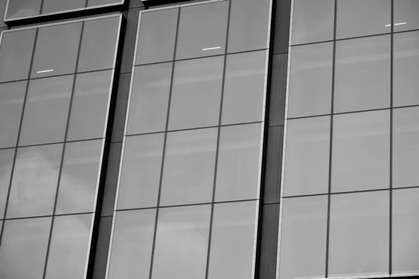 Abstract modern architecture with high contrast black and white tone. Architecture of geometry at glass window - monochrome.