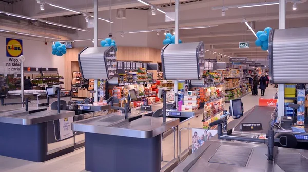 Varşova Polonya Ocak 2020 Süpermarketin Içinde — Stok fotoğraf