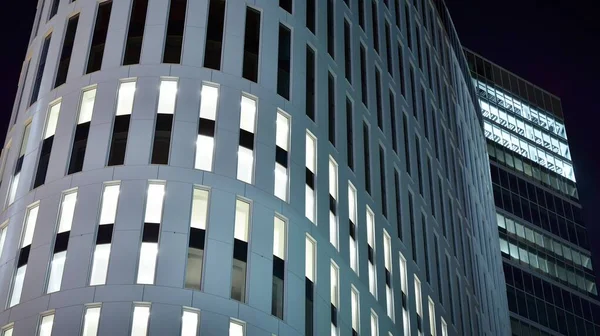 Pattern Office Buildings Windows Illuminated Night Lighting Glass Architecture Facade — Stock Photo, Image