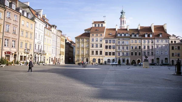 Warsaw Poland March 2020 Streets Main Places Remain Deserted Due — Stock Photo, Image
