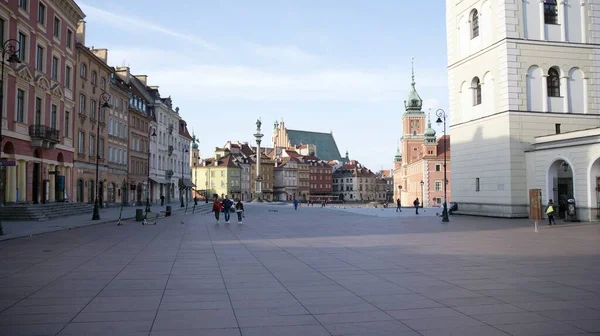 Varsovia Polonia Marzo 2020 Las Calles Los Principales Lugares Permanencia — Foto de Stock