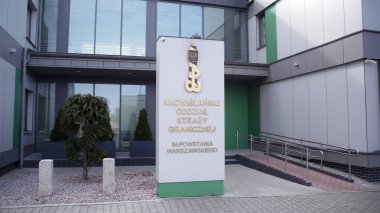 Varşova, Polonya. 18 Mart 2020. Nadwislanski 'yi imzalayın. Granicznej / Vistula sınır güvenlik birimi..