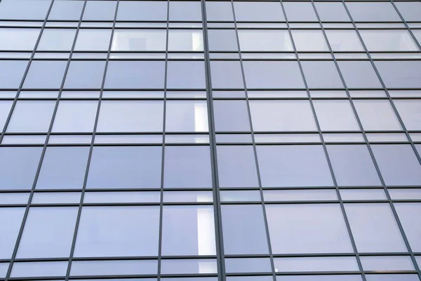 Absztrakt Textúra Kék Üveghomlokzat Modern Irodaházban — Stock Fotó