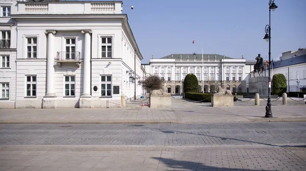 Varsovia Polonia Marzo 2020 Las Calles Los Principales Lugares Permanencia —  Fotos de Stock