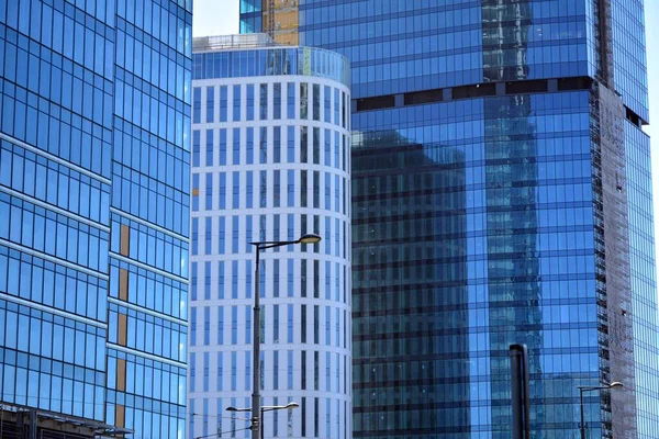 Edifício Escritório Centro Cidade Fundo Closeup — Fotografia de Stock