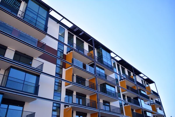 Edificio Residencial Contemporáneo Exterior Luz Del Día Modernos Edificios Apartamentos — Foto de Stock