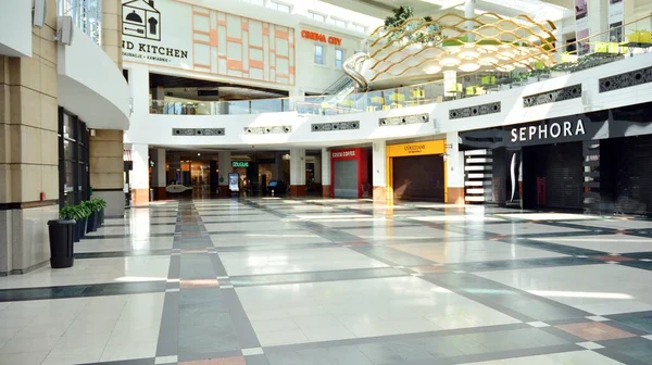 Warszawa Polen April 2020 Tomt Shoppingcenter Arkadia Westfield Staden Tömmer — Stockfoto