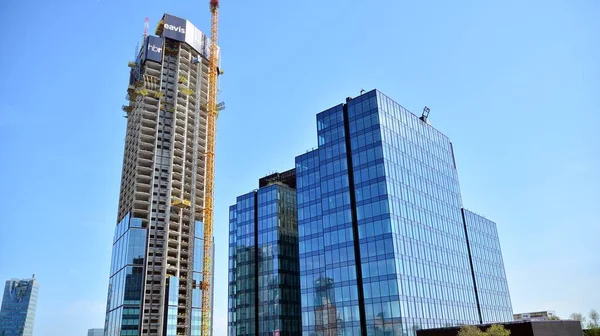 Warsaw Poland April 2020 Construction Site Varso Place Office Building — Stock Photo, Image