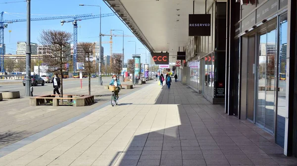 Warsaw Poland April 2020 Streets Main Places Remain Deserted Due — Stock Photo, Image