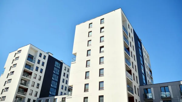 Modern New Apartment Building Multistoried Modern New Stylish Living Block — Stock Photo, Image