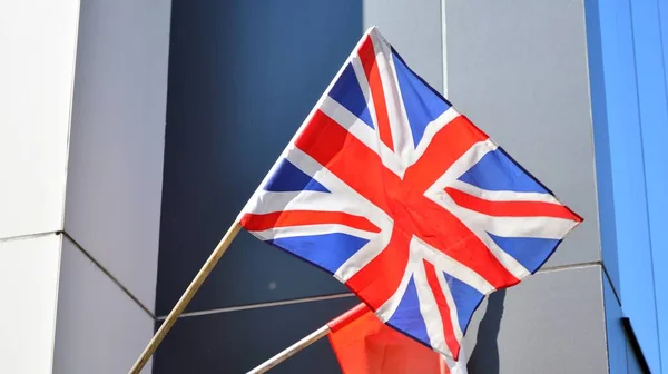 Bandiera Britannica Sventola Nel Vento — Foto Stock