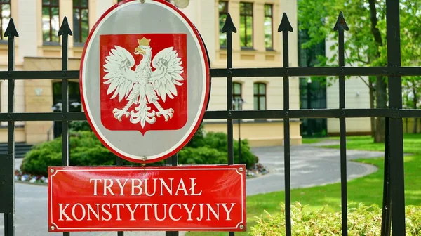 Βαρσοβία Πολωνία Μαΐου 2020 Sign Trybunal Konstytucyjny Constitutional Tribunal — Φωτογραφία Αρχείου