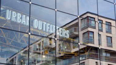 Warsaw, Poland. 15 May 2020. Sign Urban Outfitters. Company signboard Urban Outfitters. clipart