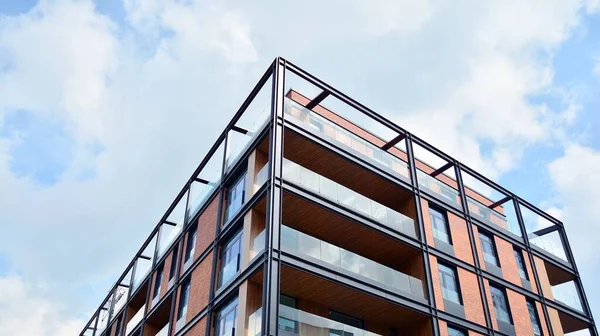 Modern European Residential Apartment Buildings Quarter Abstract Architecture Fragment Modern — Stock Photo, Image