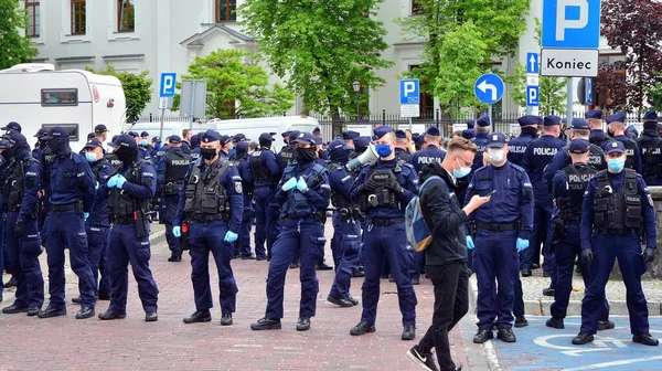 Varsóvia Polónia Maio 2020 Protestos Governo Nas Ruas Varsóvia Grande — Fotografia de Stock