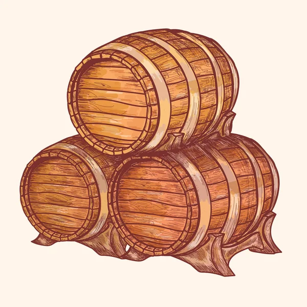 存储桶的葡萄酒、 啤酒、 酒精 — 图库矢量图片