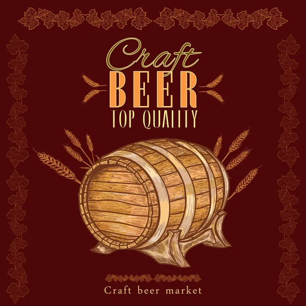 Design de cerveja artesanal para etiquetas, banner, adesivo — Vetor de Stock