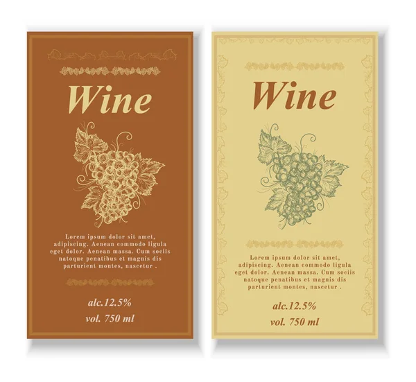 Etiqueta del vino, banderas verticales de vector vintage — Vector de stock