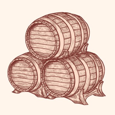 Eski ormanda fıçı. Şarap, bira, alkol depolama için varil