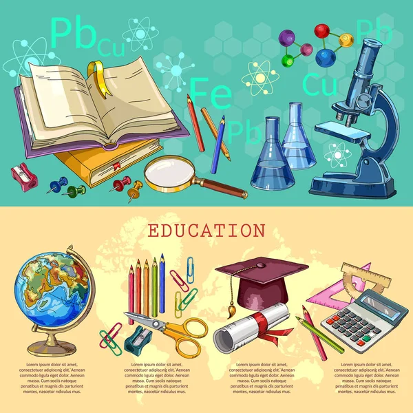 Infografía educativa. Elementos educativos modernos — Vector de stock