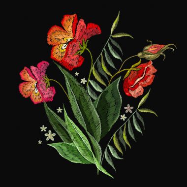 Nakış gül giysi tasarımı. Nakış gül çiçek