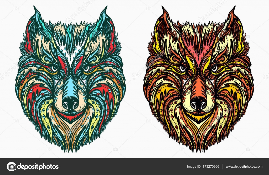 native american wolf tribal