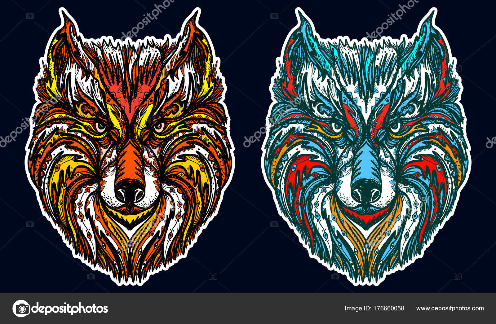 native american wolf tribal