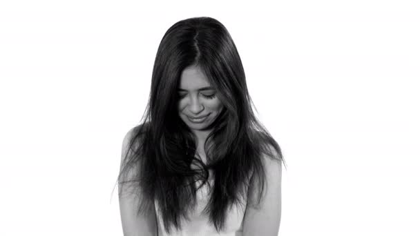 Triste Jovem Latina Chorando — Vídeo de Stock