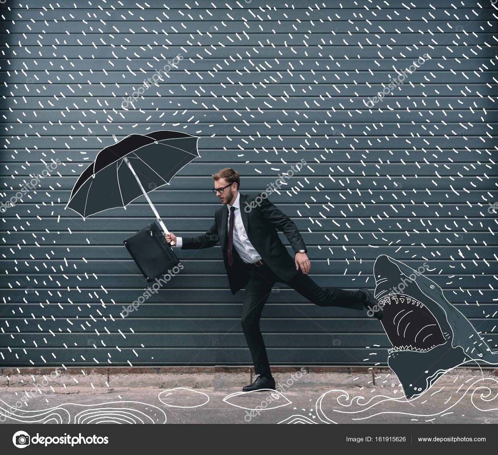 Businessman Running With Umbrella Stock Photo Image By C Antonlozovoy Businessman Running With Umbrella Stock Photo Image By C Antonlozovoy
