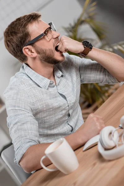 Stressed caucasian businessman — Stock Photo