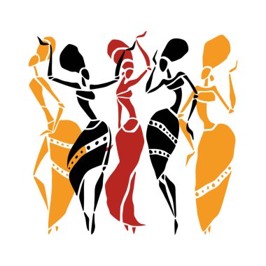 Güzel dansçılar siluet