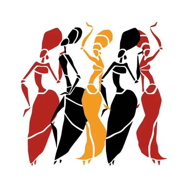 Belle silhouette de danseurs — Image vectorielle