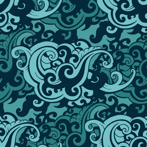 Sea waves Seamless pattern — Stock Vector