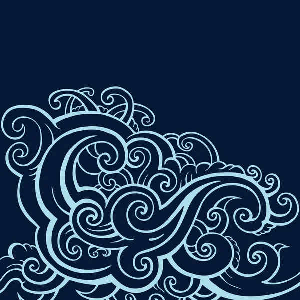 Conjunto de olas marinas . — Archivo Imágenes Vectoriales