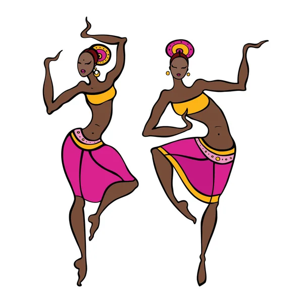 Mulher dançante em estilo étnico . — Vetor de Stock