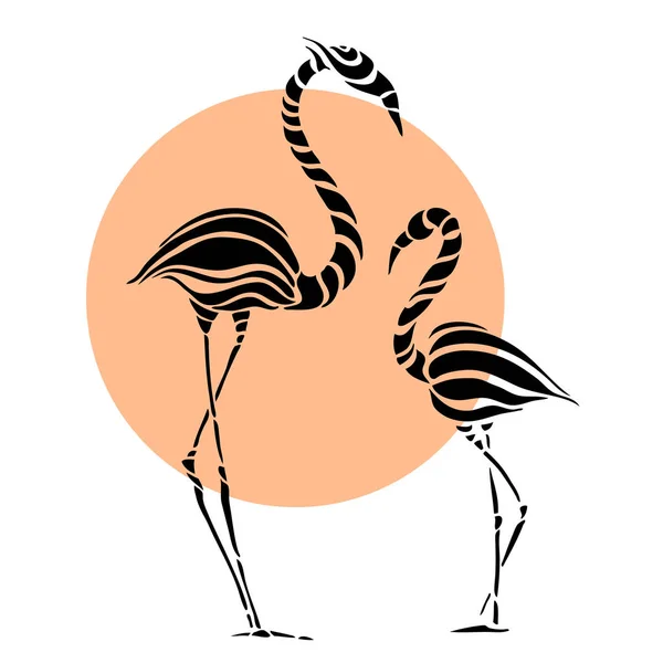 Streszczenie sylwetka pink Flamingo — Wektor stockowy