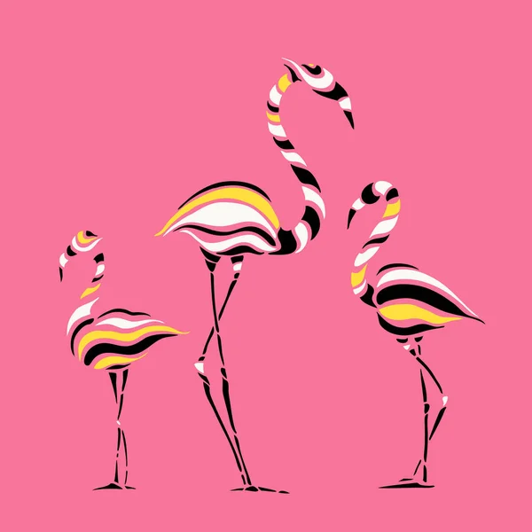 Streszczenie sylwetka pink Flamingo — Wektor stockowy